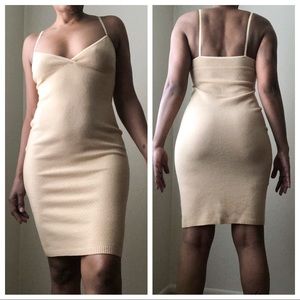 Wool sweater slip dress